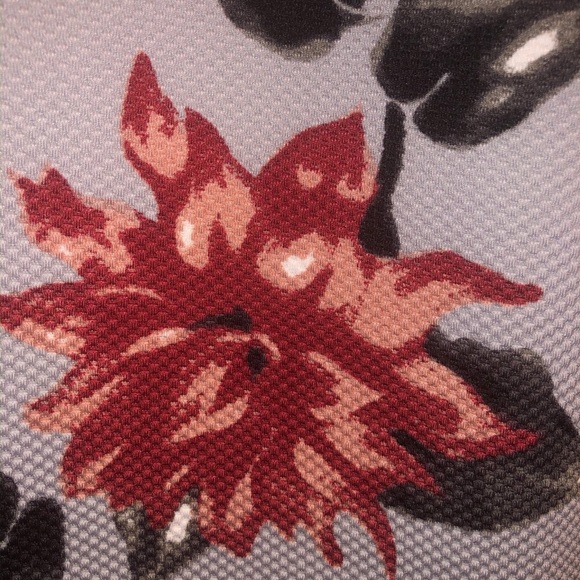 Junarose Dove Grey with Red and Light Coral Dress - Picture 3 of 4